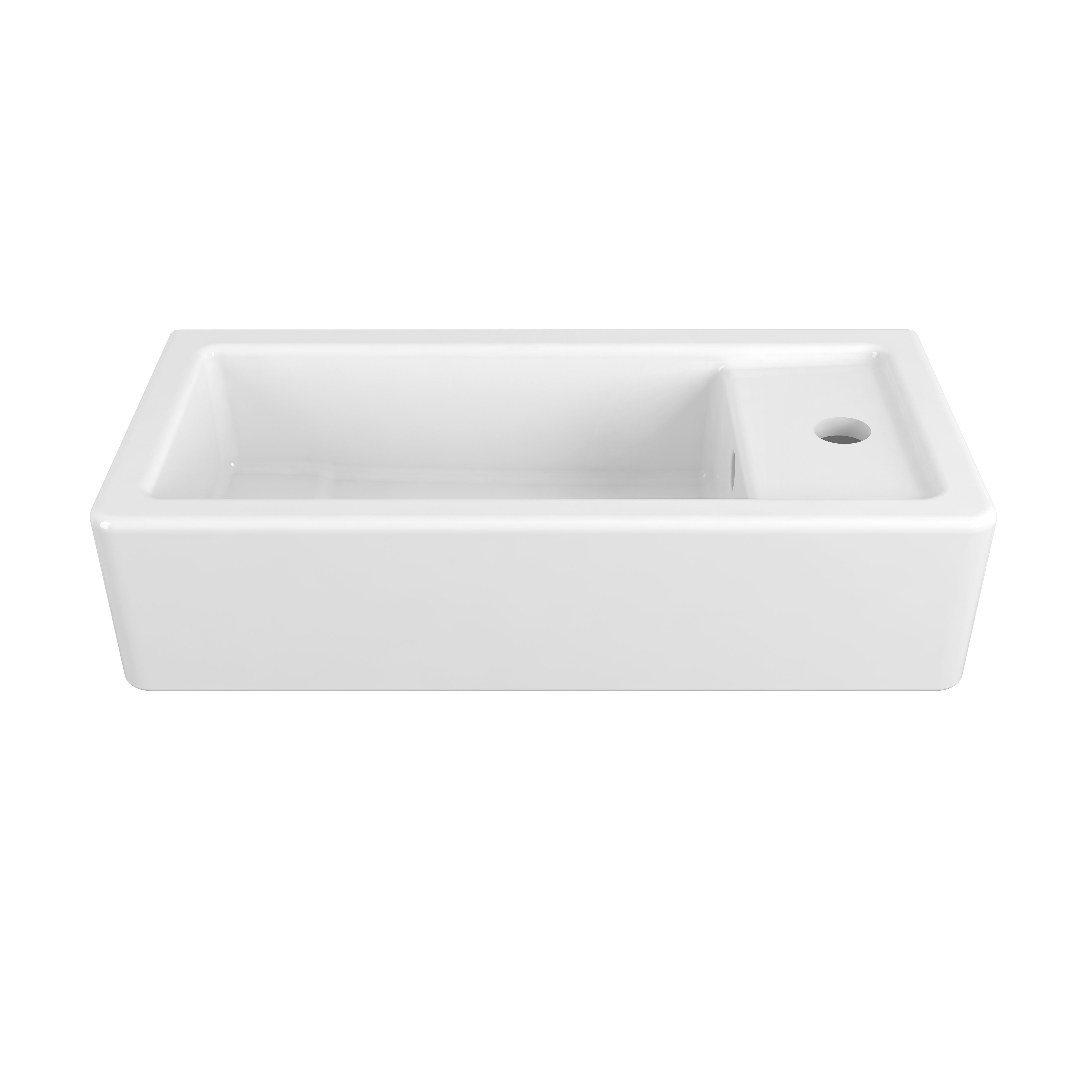 Cossu 20 in. Wall Hung Bathroom Sink, Single Hole with Right Hand Drain